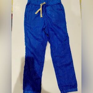 Girls JCrew pants with silver thin stripes